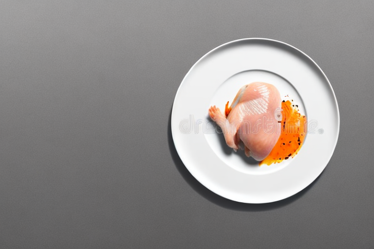 A raw chicken on a plate