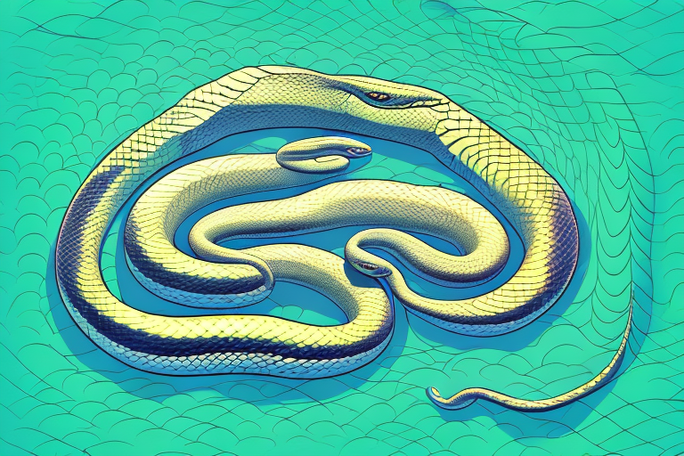 An anaconda snake in a dream-like setting