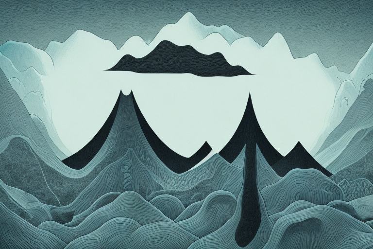 A black tongue surrounded by a dream-like landscape