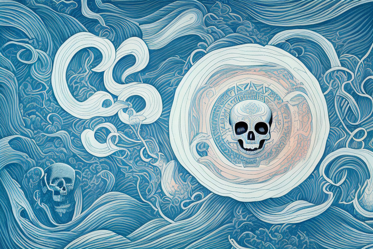 A dreamscape with a symbolic representation of death