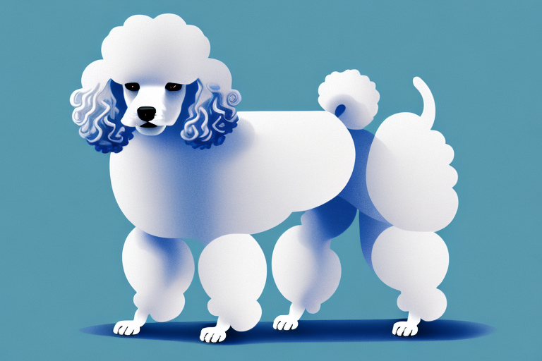 A poodle in a dreamlike setting