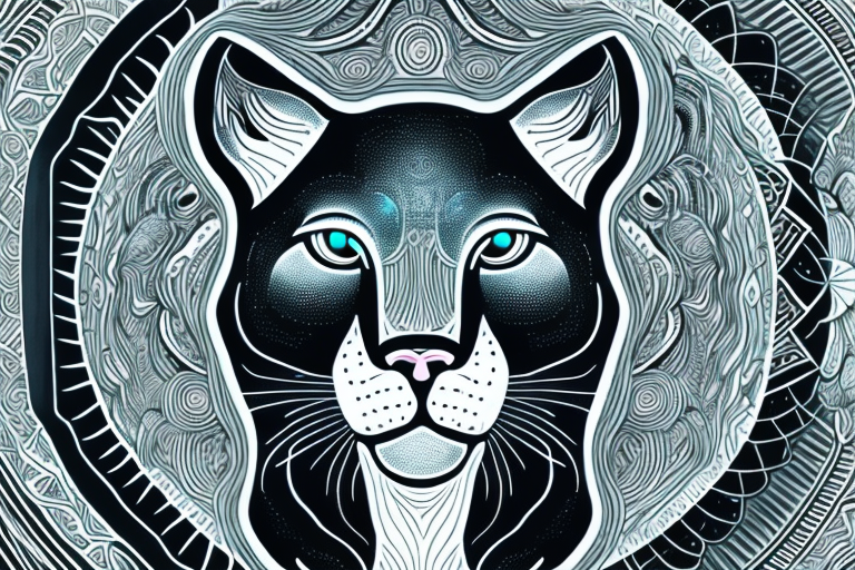 A black puma in a dreamlike setting