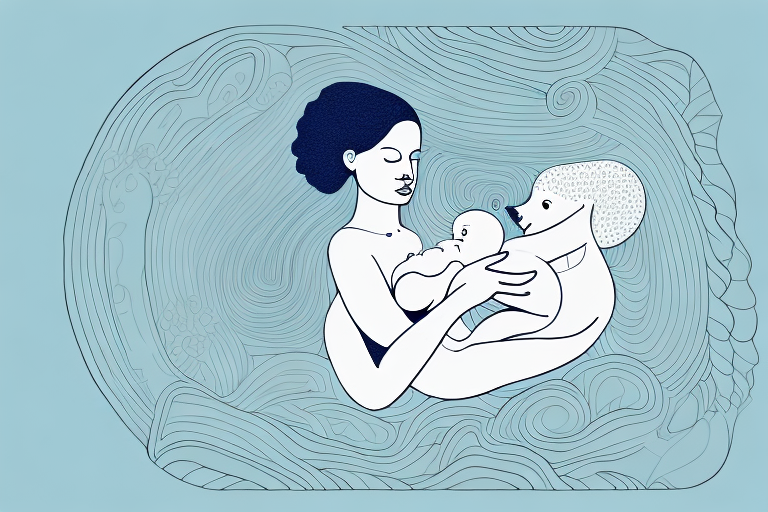 A dreamscape featuring a breastfeeding animal