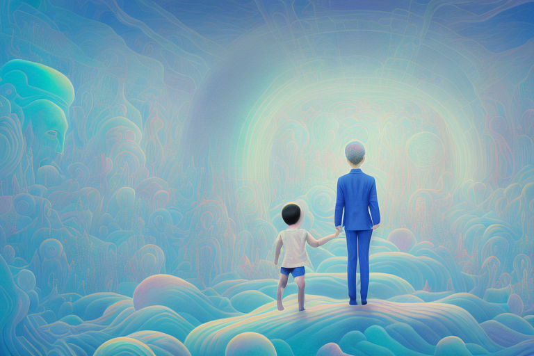 A dreamscape with surreal elements to represent the concept of child possession