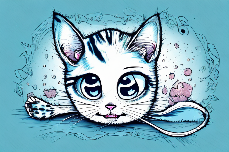 A dead kitten in a dreamlike setting