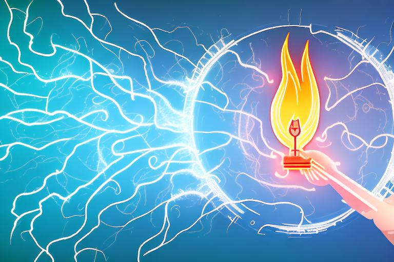 An electrical fire with sparks and flames