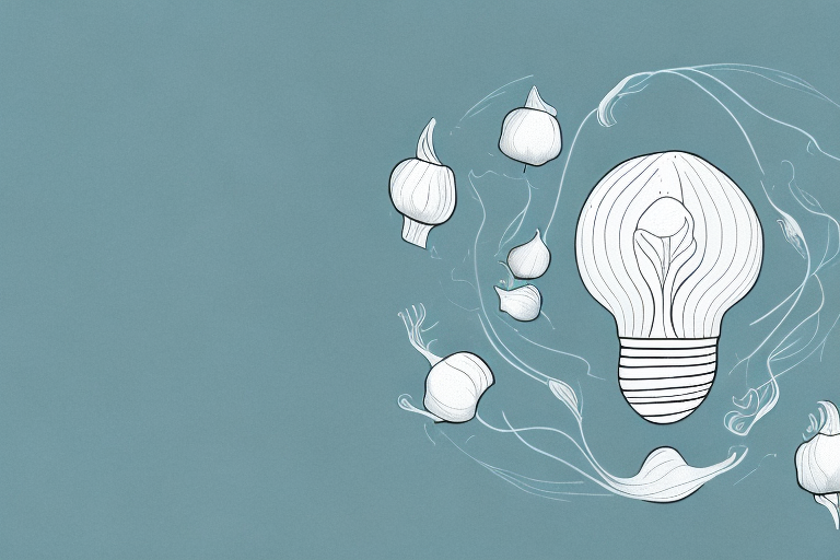 A dreamscape featuring a garlic bulb as the focal point