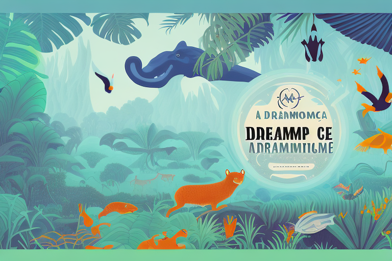 A dreamscape featuring a variety of animals in an environment of danger