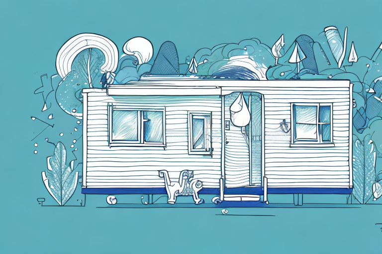 A mobile home in a dreamlike setting