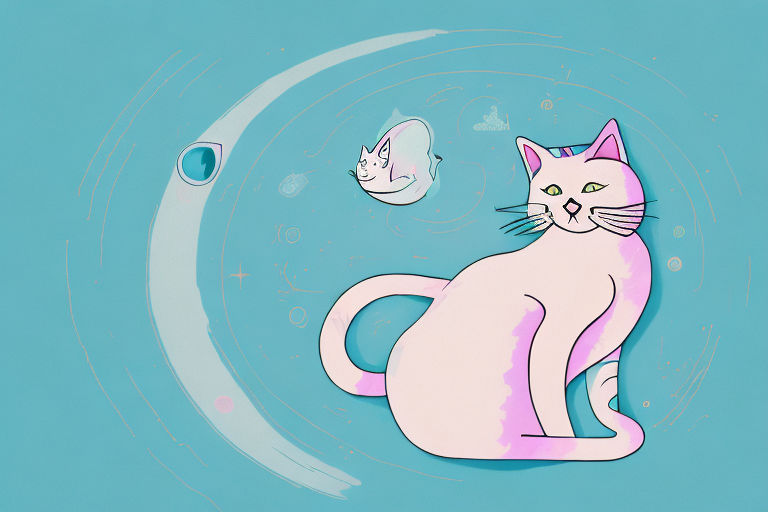 A pregnant cat in a dream-like setting