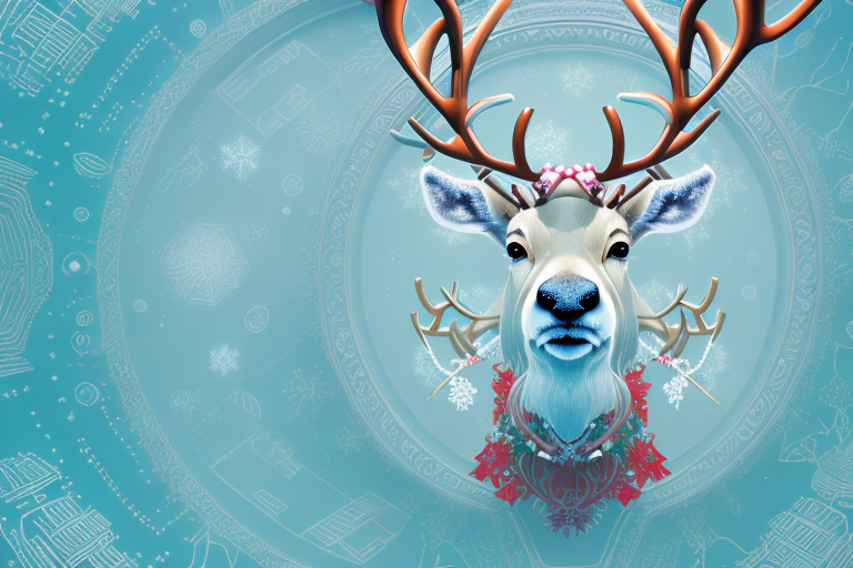 A reindeer in a dream-like setting