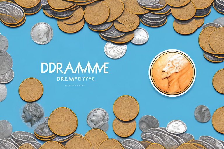 A dreamscape featuring a pile of coins