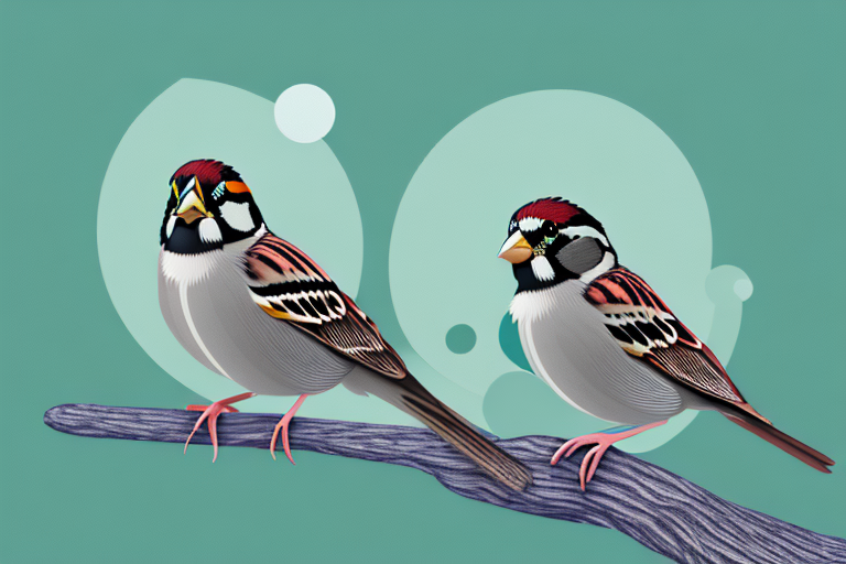 A sparrow perched on a tree branch