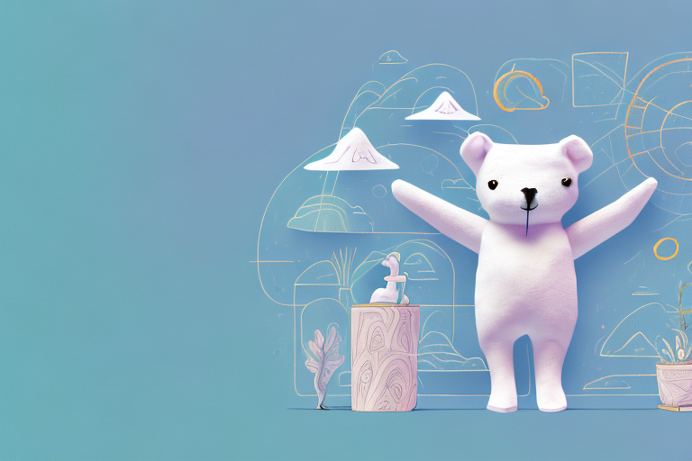 A stuffed animal in a dream-like setting