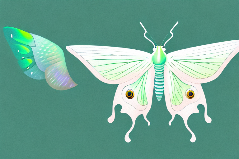 A luna moth in its natural habitat