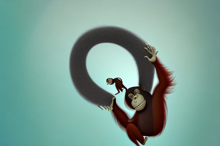An orangutan in a dream-like setting