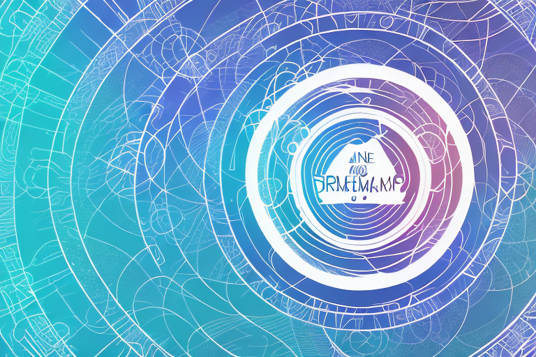 A dreamscape with a portal in the center