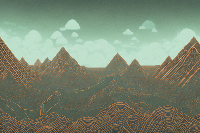 A dreamscape featuring a brown landscape and surreal elements
