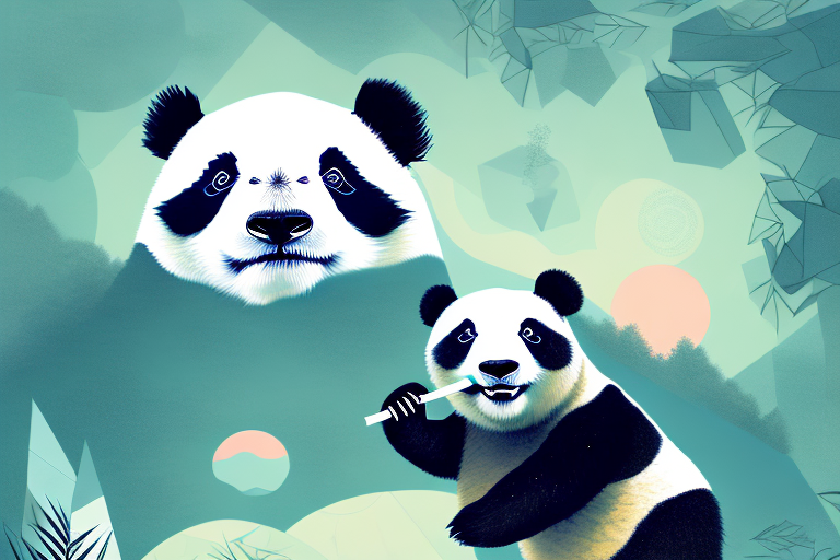 A panda in a dream-like setting
