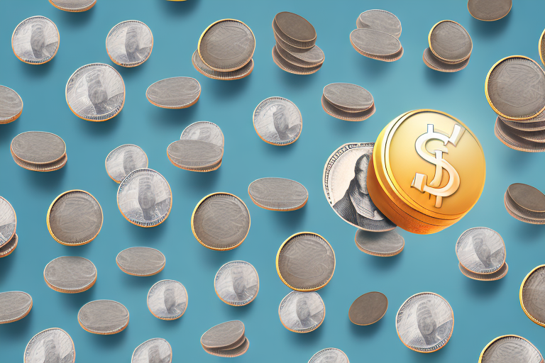A pile of coins and bills
