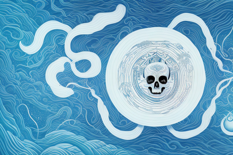 A dreamscape with a symbolic representation of death