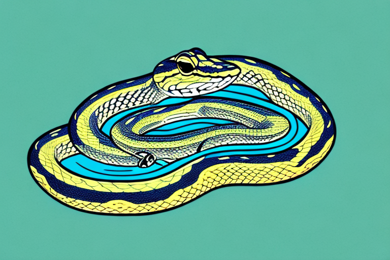 A garter snake in a dreamlike setting