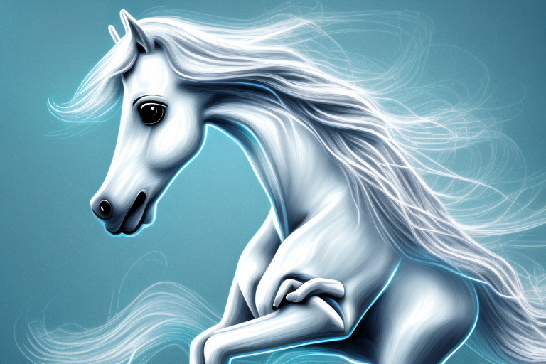 A baby horse in a dream-like setting