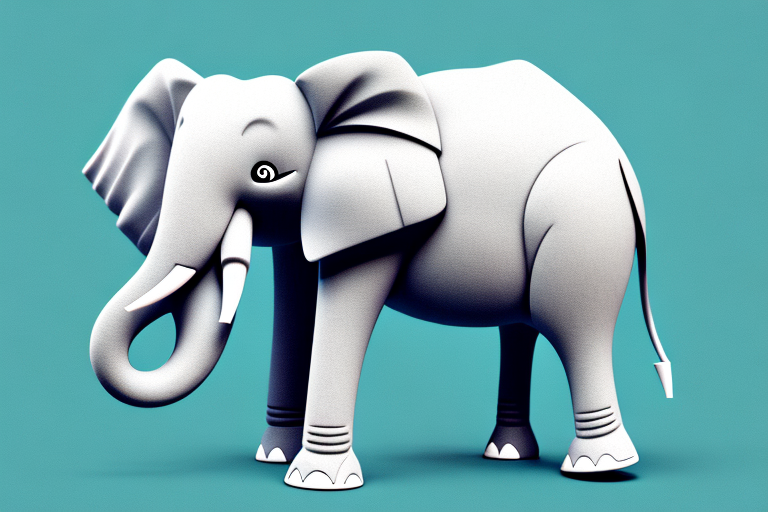 An elephant in a dreamlike setting