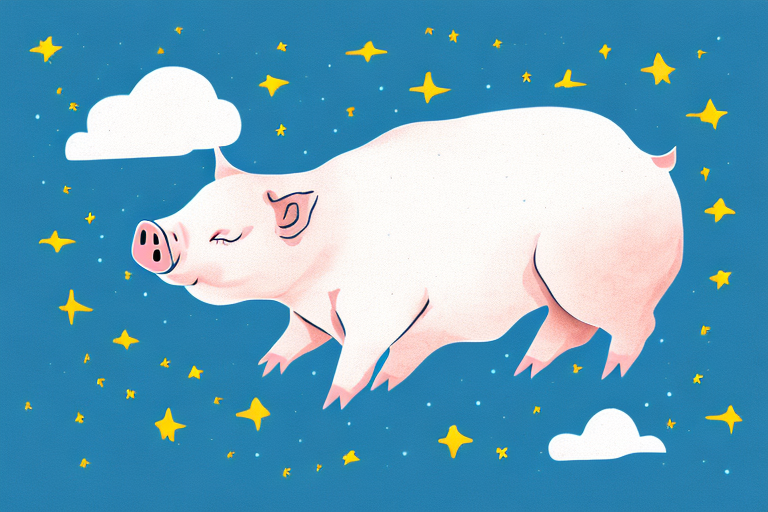A baby pig sleeping in a dream-like state