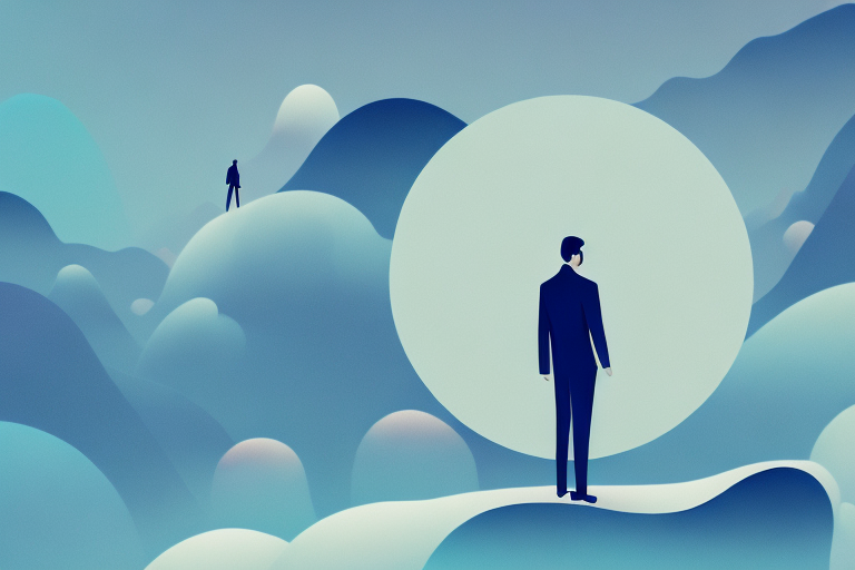 A dreamscape with a mysterious figure in the background