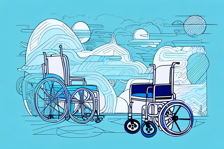 A wheelchair in a dream-like setting