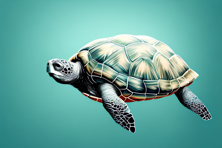 A giant turtle in a dreamlike setting