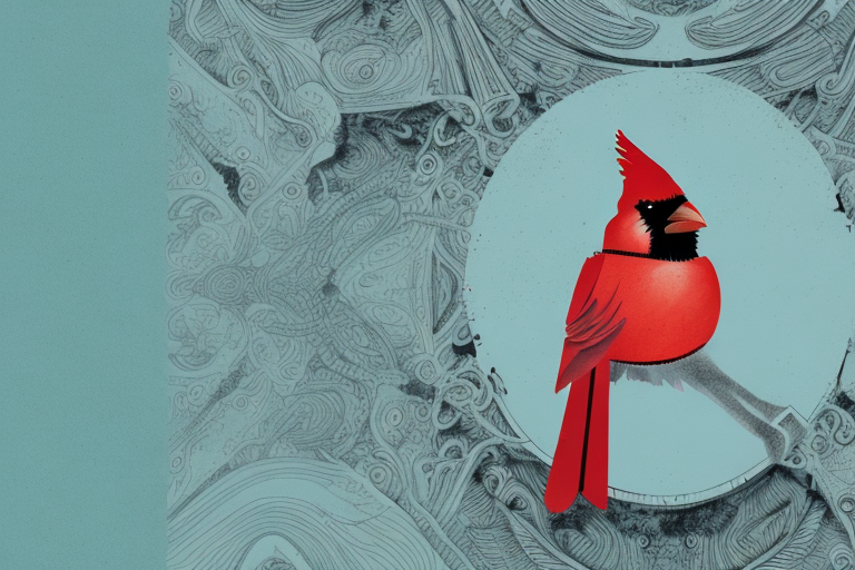A dead cardinal in a dream-like setting