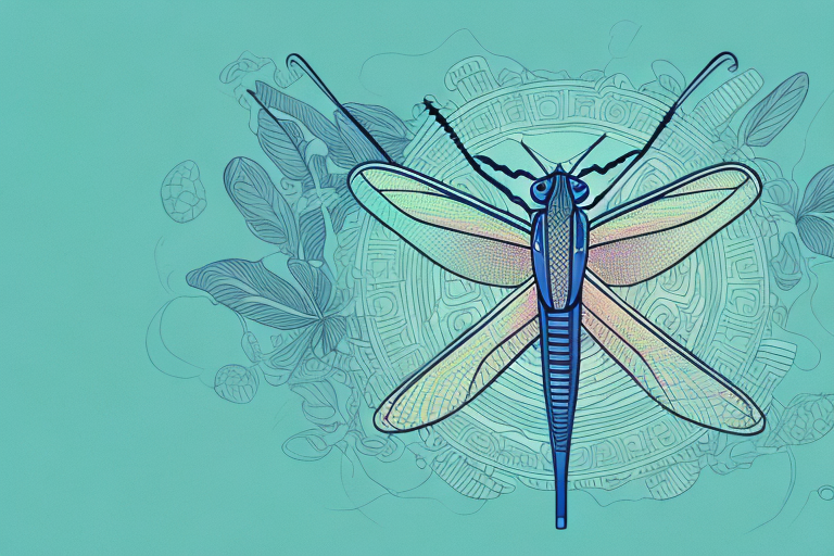A grasshopper in a dream-like setting
