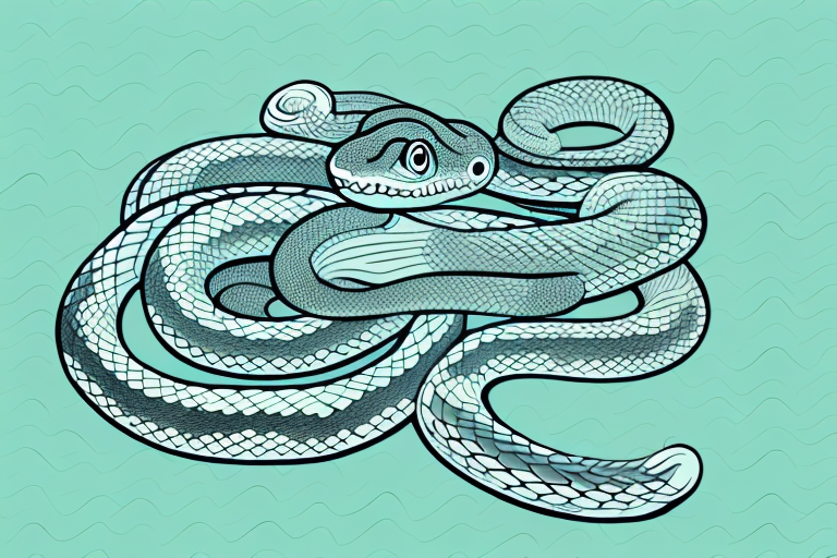 A snake coiled around a person's head