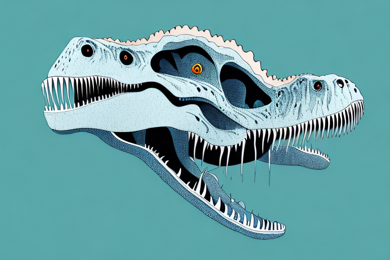 A tyrannosaurus rex in a dream-like setting