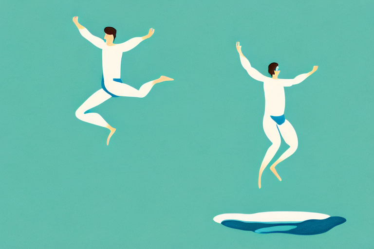 A person jumping into a body of water