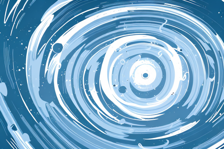 A white tornado swirling in a dream-like environment