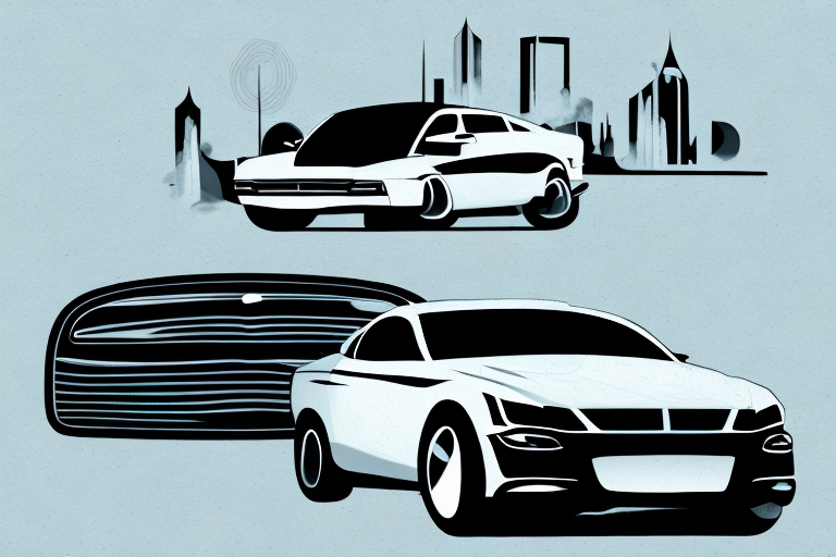 A black car in a dream-like setting