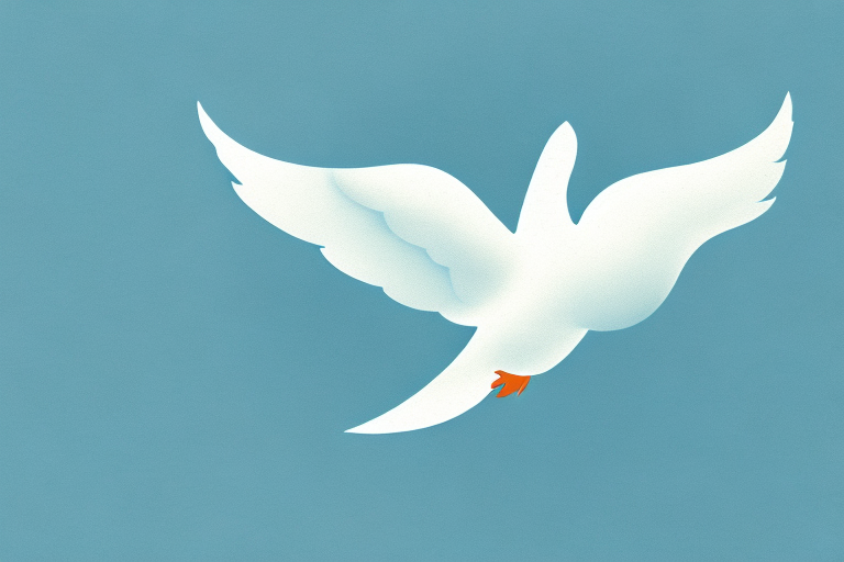 A dove in flight with a dreamy