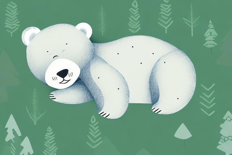 A baby bear sleeping peacefully in a forest setting