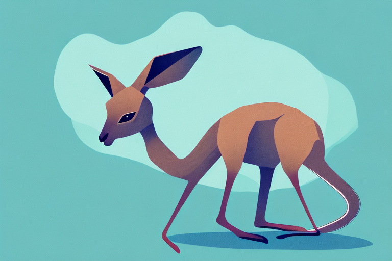 A kangaroo in a dreamlike landscape