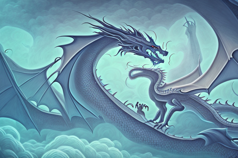 A dragon in a dream-like environment