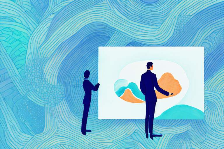 A dreamscape with a figure in the foreground