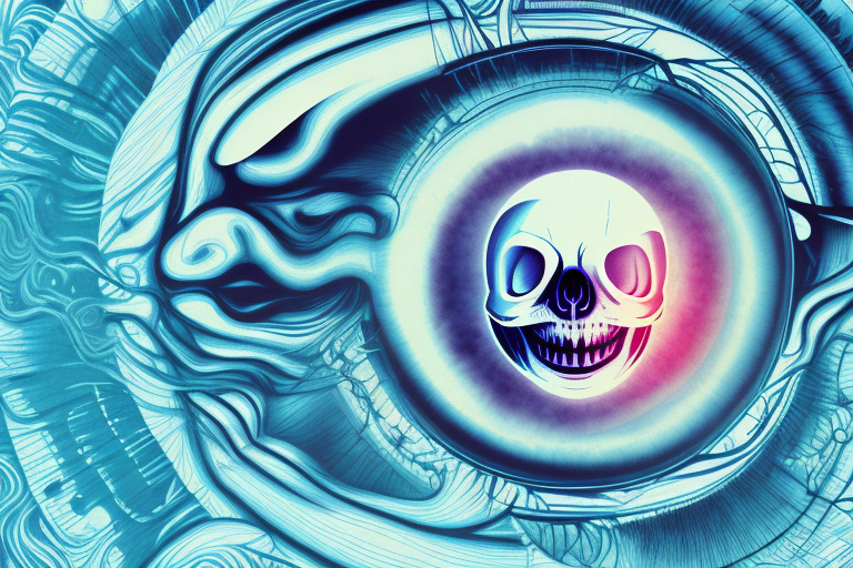An empty eye socket in a dreamscape