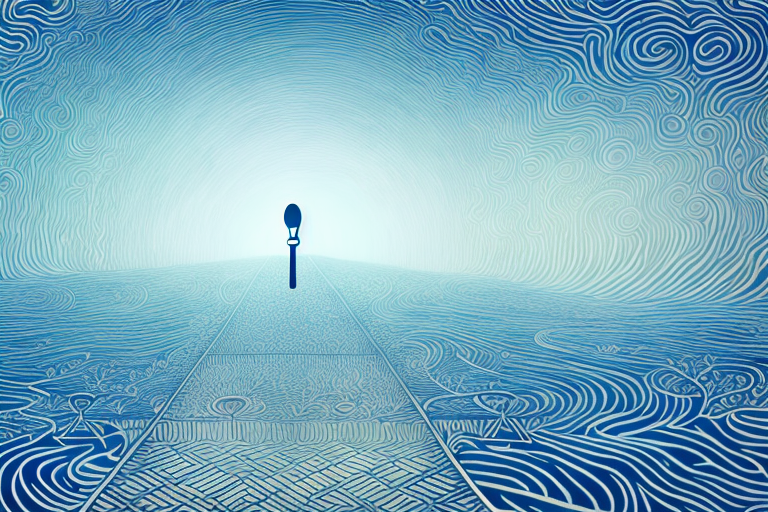 A dreamscape with a path leading to a fork in the road