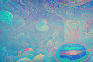 A dreamscape filled with surreal and chaotic imagery