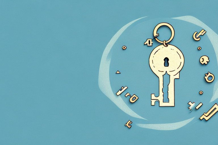 A key surrounded by a dreamlike landscape