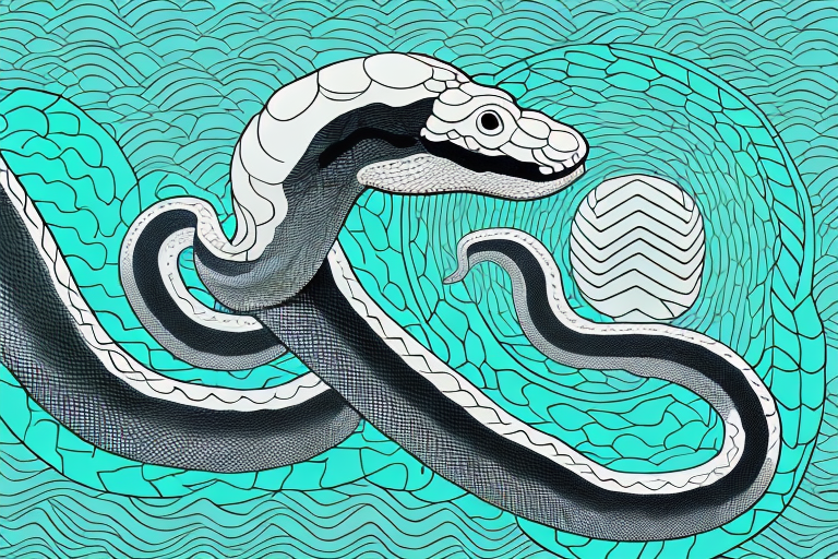 A giant snake in a dream-like setting