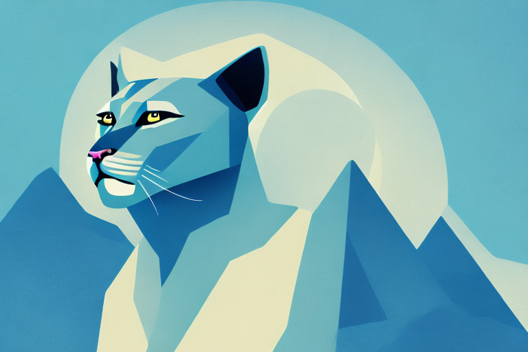 A mountain lion in a dreamlike setting
